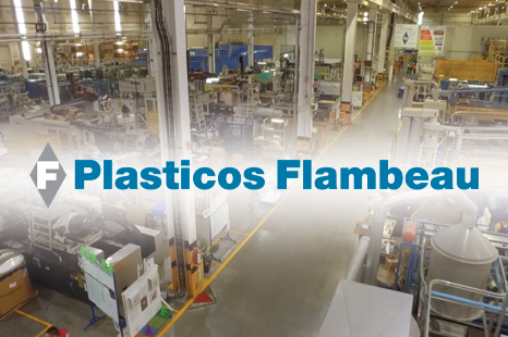 Industrial facility with Plasticos Flambeau branding